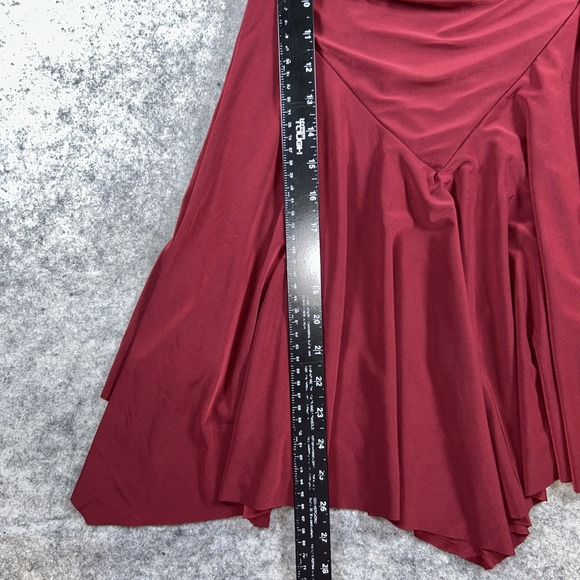 Windsor Cocktail Dress Women's Small Burgundy Ruched Cowl Neck Asymmetrical - Picture 3 of 7